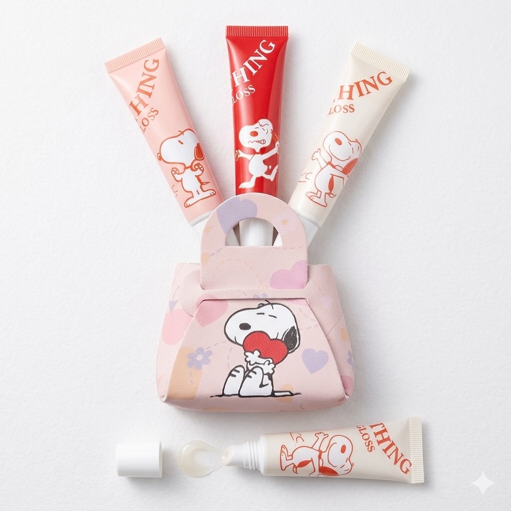 Snoopy Heart Mini Purse & 3 Piece Lip Balm Set ❤️